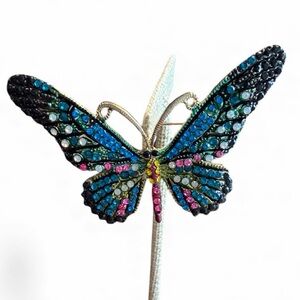Elegant Multicolor Butterfly Brooch